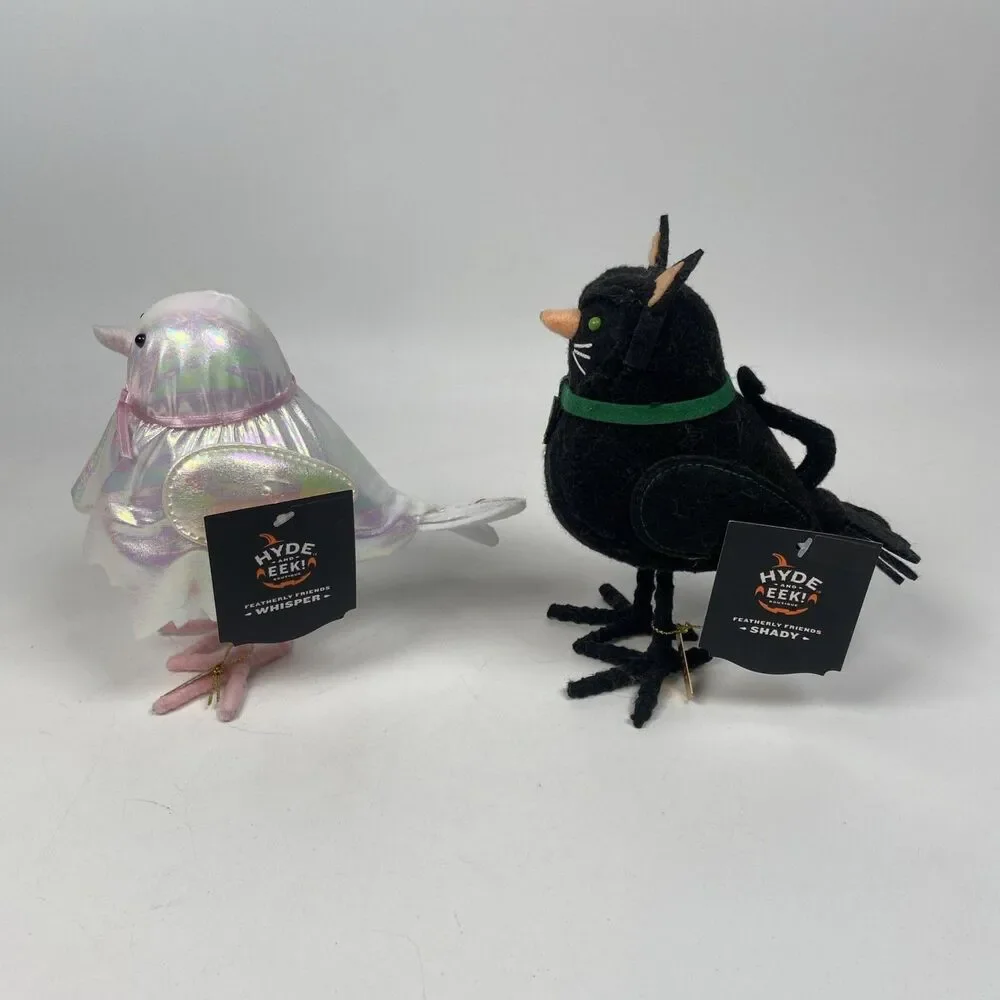 2025 Hyde & Eek Featherly Friends Whisper Ghost Shimmer White Shady Black Cat -2